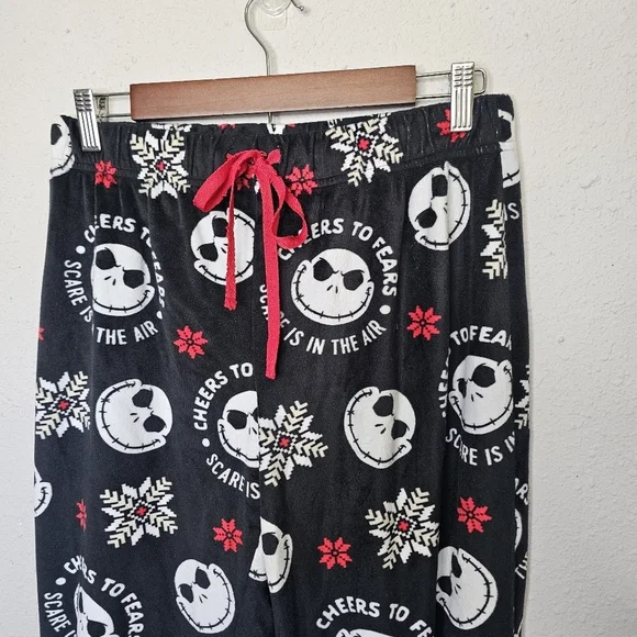 Nightmare Before Christmas Jack‎ Skellington Jogger Pajama Fleece Pant Size M - Picture 2 of 9